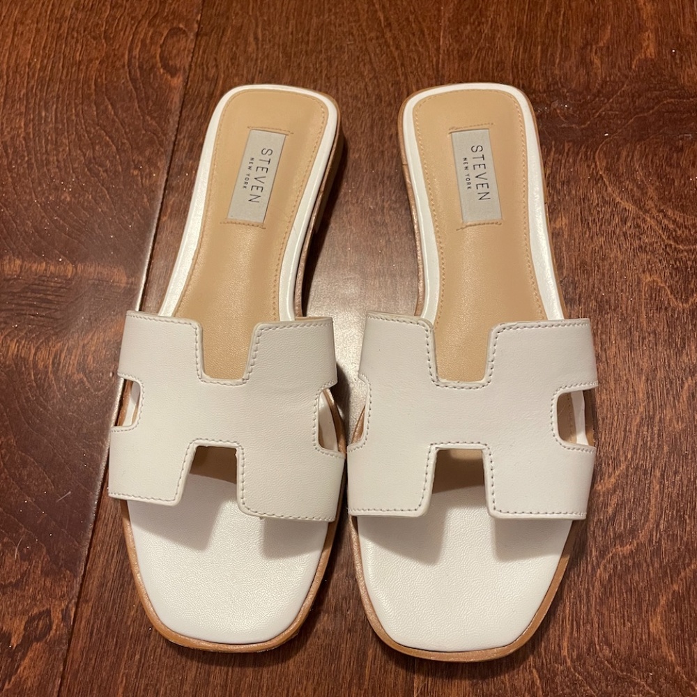 Steve Madden HADYN WHITE LEATHER sandals